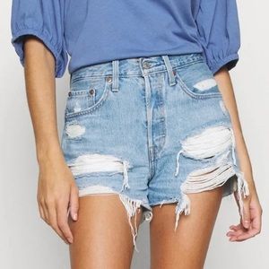 Levi’s distressed jean shorts